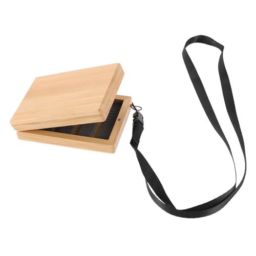 ibasenice Small Bamboo Fishing Lure Box Lightweight and Portable Holder Fishing Tackle Storage Fish Hook Case for Freshwater and Saltwater
