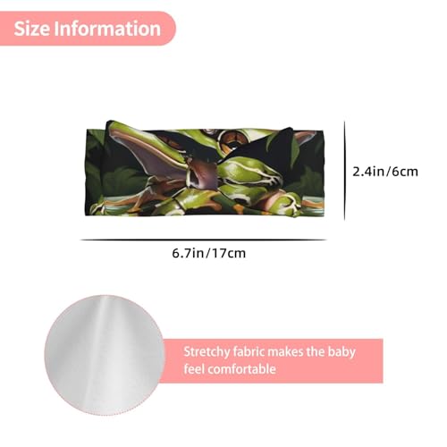 0-6 Months Baby Bow Hairband for Newborn, Infant, Toddler, Elastic Bow Headband, Lightning Tree Frog Decorative Headband3