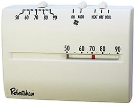 Robertshaw 9200H 24-Volt AC 1 Heat / 1 Cool Deluxe Mechanical Thermostat, SPDT (Horizontal)