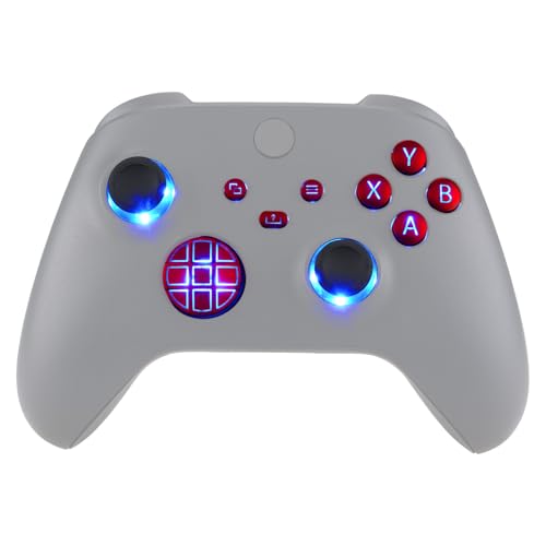 eXtremeRate Multi-Colors Luminated D-pad Thumbsticks Start Back Sync ABXY Buttons for Xbox Series X/S Controller, Scarlet Red Classical Symbols Buttons DTF V2 LED Kit for Xbox Core Model 1914