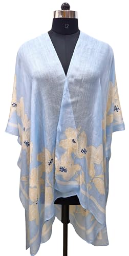 Elu Kimonos for Women - Beach Coverup Cardigan Poncho Ruanas floral Print swimsuits Plus size Long Summer Cover up2