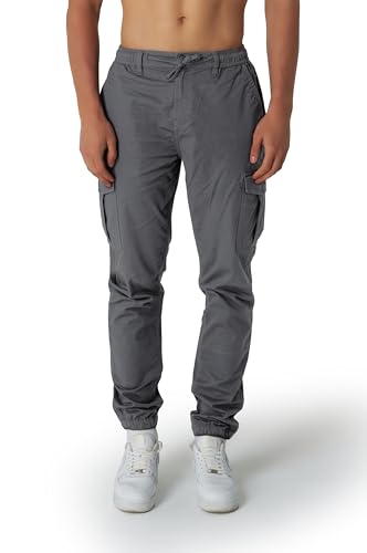 Smith & Solo Cargohose Herren – Chino Hose Cargo Hosen Stretch, Arbeitshosen Baggy Baumwolle, Activewear für Herren mit Taschen Kordelzug (Anthrazit, M)