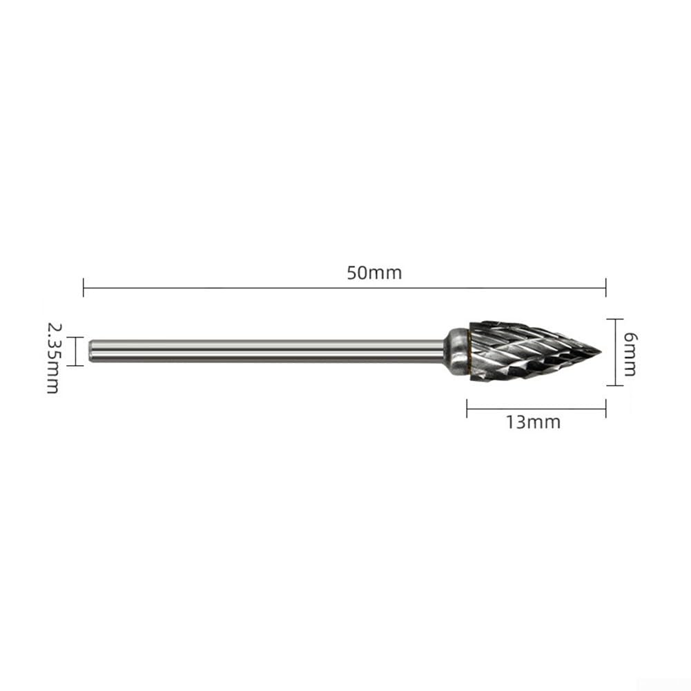 Punta per trapano rotante con gambo da 2,35 mm per rettifica e fresatura di metalli, compatibile con utensili rotanti, pezzo unico per intaglio di precisione su metallo, plastica, pietra, legno (B)