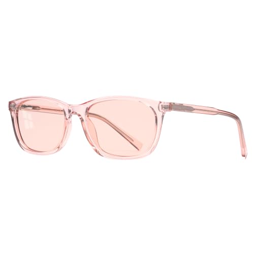 Image of Fluorescent-41 Pink Tinted Blue Light Blocking Glasses for Migraine, Light Sensitivity, Photophobia JF5002