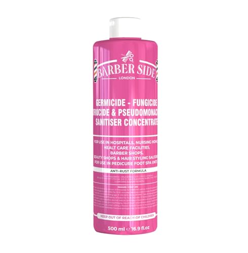 barber side London Disinfectant Solution for Salon Jars Medical Athletics-Girmicide Solution 500ml (pink)