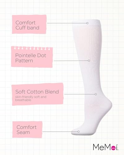 MeMoi Girls' Pointelle Dot Knee High Socks3