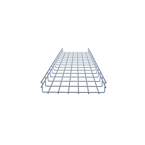 NavePoint Wire Mesh Cable Tray, Electro Zinc Plated, Silver Steel, 1.97 x 11.82 x 59.06 inch, 2-Pack