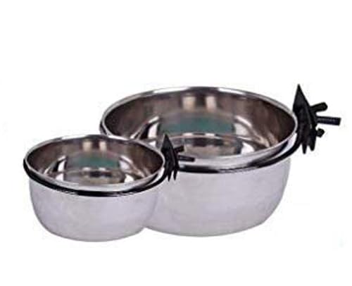 Sage Square Stainless Steel Birds Feeder Bowl with Clamp Holder, 200 ml Birds Coop Cup Feeder Bowl with Hook Holder, 200 ml (Pack of 2 Bowls) (B08C2QNNFS) Amazon Price History, Amazon Price Tracker