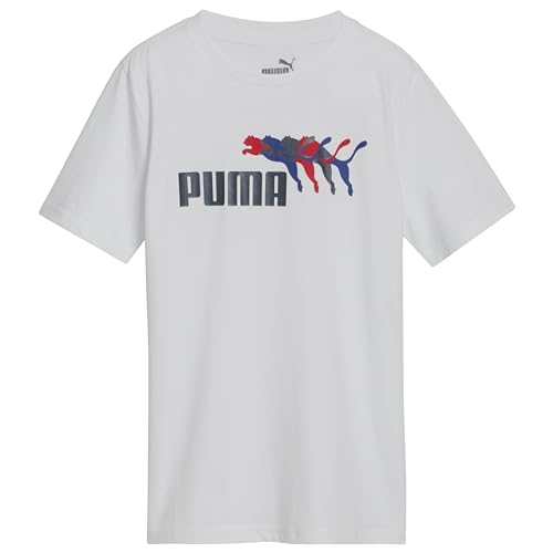 Image of Puma Boys' Short Sleeve Cotton Graphic T-Shirt, Crewneck