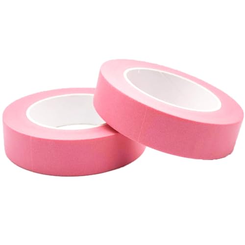 Image of 2 Pack Pink Painters Tape 1 inch Wide, Masking Tape 1 inch X 55 Yards X 2 Rolls, Pink Paper Tape for Arts DIY Crafts Painting Labeling Decoration School Projects Home Office