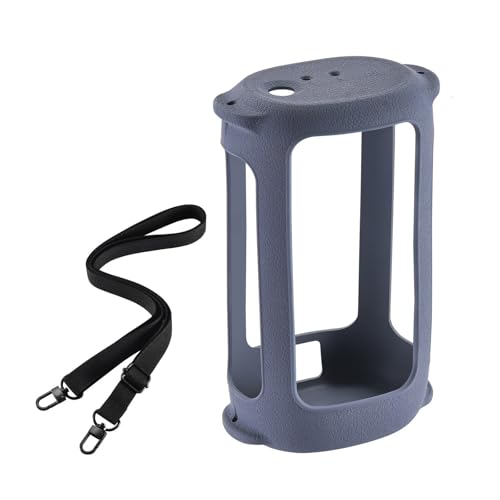 Jesscasday ワイヤレス Bluetooth 対応ポータブルスピーカー用シリコンケースカバー 調節可能なショルダーストラップ付きカバー(ブルー)