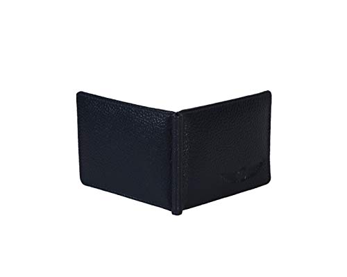 Image of Men's Navy Blue Solid Leather Wallet (CPMW-055-NBLUE)
