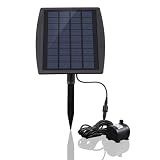 Meichoon Solarna pompa fontannowa z panelem 2,5 W, fontanna dla ptaków, zestaw do stawu, na patio, ogród, dekoracja akwarium MY04