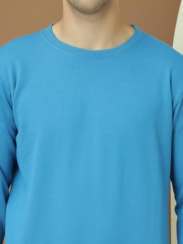 Image of Mack Jonney Fleece Regular Fit Solid Round Neck Sweatshirt for Men-MACK639877