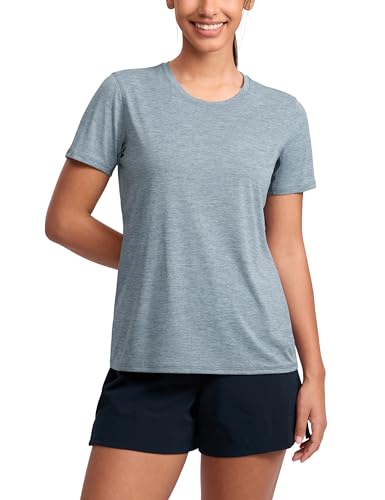 Innophra Cool Hiking Short Sleeve Shirt for Women - Quick Dry Soft Daily Sun T-Shirts Running Workout Athletic Summer Tops Belgian Blue Medium