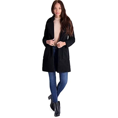 French Connection Womens Teddy Faux Shearling Faux Fur Coat Black XS Cover