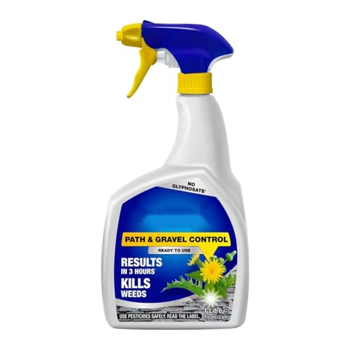 Path & Gravel Weed Killer Glyphosate-Free Weed Control Spray Fast Acting Formula Visible Results in 3 Hours Covers 33m Ready to Use Driveways & Patios 1L (Pack of 1)