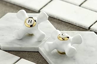 Kingston Brass KB1604PX Heritage 4-Inch Centerset Lavatory Faucet with Porcelain Cross Handle, Polished Chrome and Polished Brass