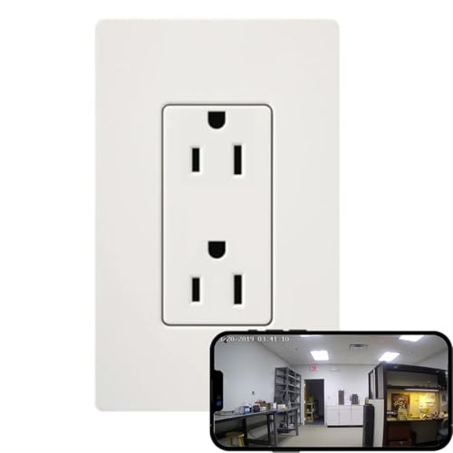 JOVISION USA 1080p Decorator Duplex Receptacle Power Outlet Spy Camera (White/Square/Video Only-No Audio)