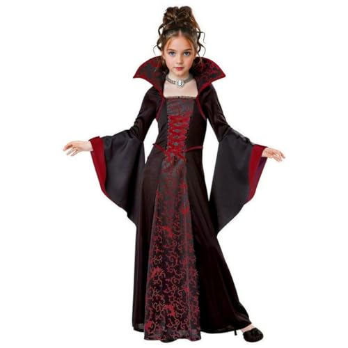 Vampire Costume for Girls Kid Halloween Carnival Fancy Black Dress for Cosplay