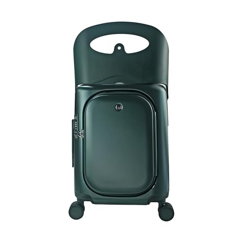 MiaMily Carry On Plus Ride-On Luggage with Built-In Seat Kids & Adult Carry-On Suitcase Spinner Wheels TSA Lock Top Opening Design Waterproof & Thermal Pockets (Forest Green)