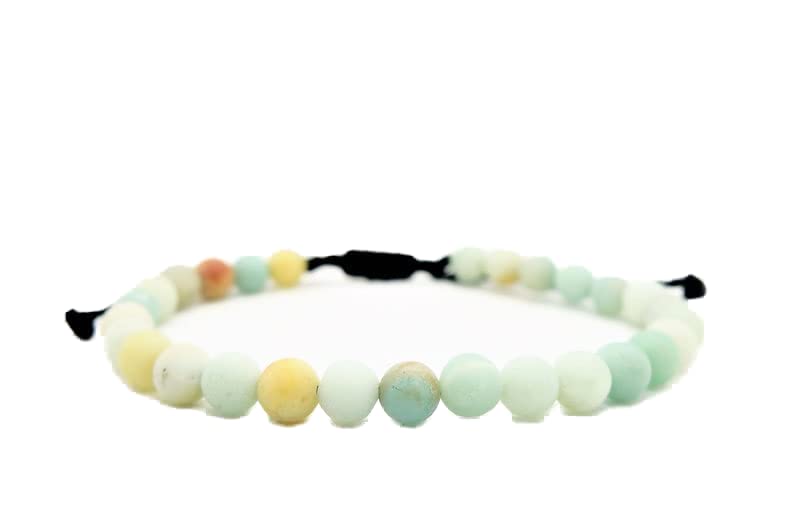 Bracelet en perles d'amazonite 8mm multicolore ajustable pour lithothérapie