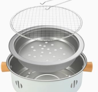 Mini barbacoa: barbacoa portátil de carbón vegetal con malla de alambre, mini horno de carbón para interior y exterior, cocina, fiesta en casa, pícnic, camping, diámetro de la parrilla 26,5 cm, color
