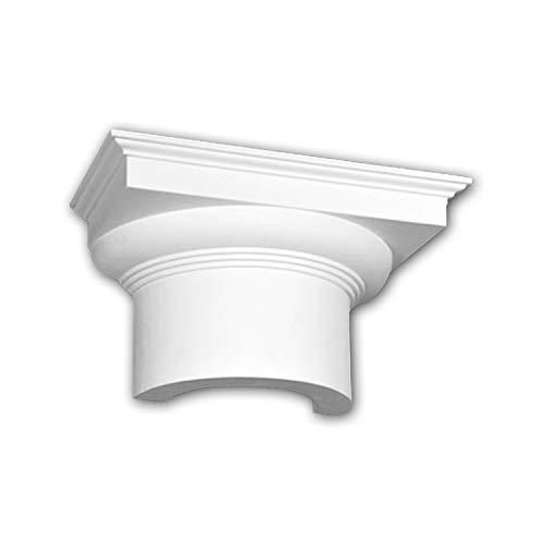 PRO[f]home® - Chapiteau de demi-colonne 115005 Colonne Élement décorative style dorique blanc Profhome