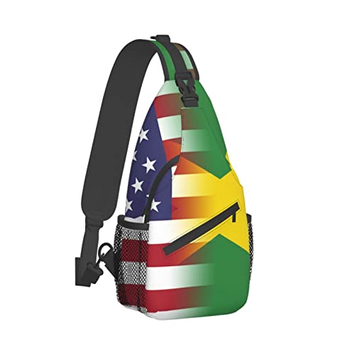 Mochila Cruzada Unisex Bandera Americana y Jamaica miniatura 3