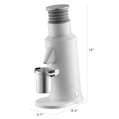 Image of beanglass T64 Single Dose Coffee Grinder, 64mm Flat Burrs Electric Espresso Grinder (White)