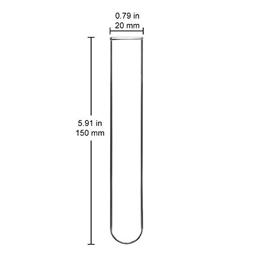 Stonylab TESTTUBE-D20L150-GLASS-20PK Borosilicate Glass Round Bottom Test Tubes thumb #1