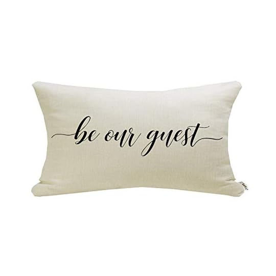 
                            Meekio Farmhouse Pillow Covers with Be Our Guest Quote 12" x 20" Farmhouse Rustic Décor Lumbar Pillow Covers with Saying Guest Room Décor
                        