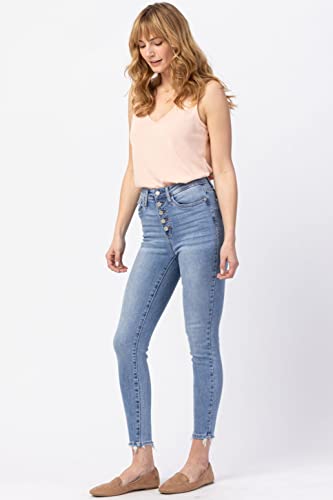 Judy Blue Hi-Rise Button Fly Skinny Jeans - 88279 (13) Blue #TOP5