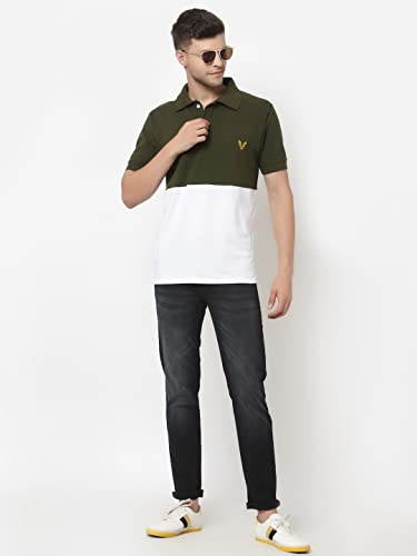 Image of UZARUS Mens Solid Cotton Regular Fit Polo T-Shirt