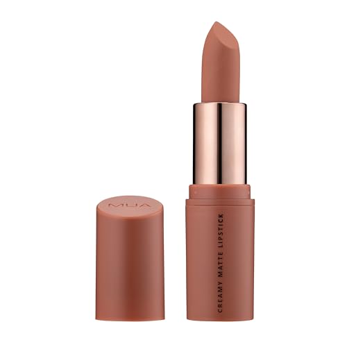 MUA Makeup Academy Creamy Matte Lipstick Heartfelt (Nude) Highly Pigmented - Vegan & Cruelty Free (Pack of 1)