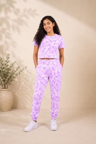 Image of Tweeny Mini Girls Kids Joggers | Tie Dye Joggers set | Track pant set | Pyajama with Crop top Combo Summer wear for Girls