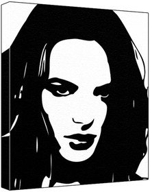 Tableau pop art Jodi Albert acrylique noir et blanc pour salon moderne 60x50