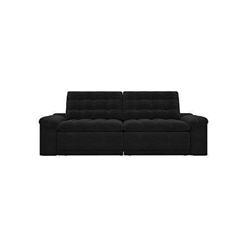 Sofá 4 Lugares Assento Retrátil e Reclinável Confort-legacy Sofas - Preto