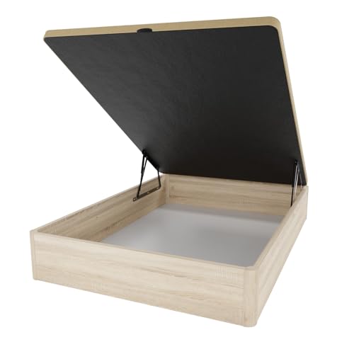amuéblate online - Canapé Abatible de Madera Súper Reforzado con Gran Capacidad, Esquinas Redondeadas, 135 x 190, Cambria