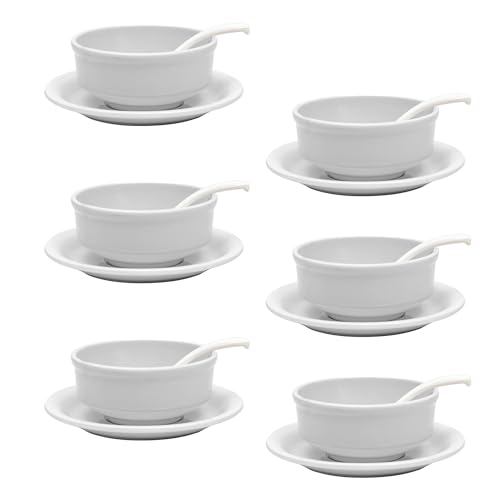 Image of Ariya Melamine French Soup Bowl Set Pure Ivory Collection Set of 6