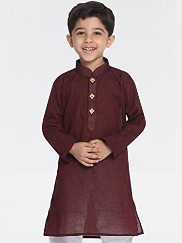 Image of VASTRAMAY Men's Maroon Pure Cotton Kurta - (VASMK070MA) for Size - 36