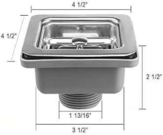 PAINITE 18 x 16 x 10 Handmade MATT Finish Single Bowl 304 Grade Stainless Steel Kitchen Sink/Kitchen Basin with Square Drainer and SS Fruit Basket