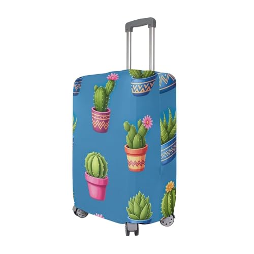 Joisal Luggage Covers for Suitcase Protector Colorful Cacti Succulents Flowers Blue Baggage Cartoon Travel Vacation Essentials, S, Fits 18-20 Inch Case3