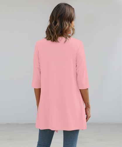 Image of YSYOKOW Lightweight Cardigans for Women 3 /4 Sleeve Long Open Front | Cardigan sweaters for women lightweight, summer cardigans for women lightweight, long cardigans for women trendy, dressy