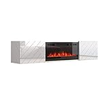 Meble Furniture Luxe EF Wall Mounted Electric Fireplace Modern 72' TV Stand - White