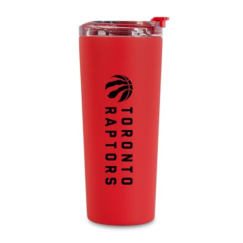 Image of Rico Industries NBA Basketball Toronto Raptors Red 24oz Stainless Steel Tumbler with Lid and Dual Functioning Lid