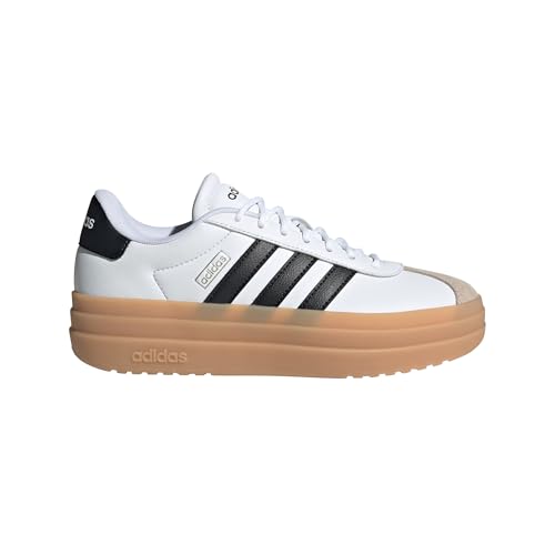 adidas Mujer VL Court Bold Shoes, FTWR White/Core Black/Wonder Beige, 38 EU