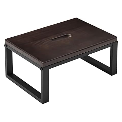 Wooden Step Stool for Adults Kids with 350lbs Load Capacity, Bed Steps with Handy Handle & Non - Slip Rubber Feet, Sturdy Wood Step Stool for Bedroom, Kitchen, Bathroom, RVS Cover