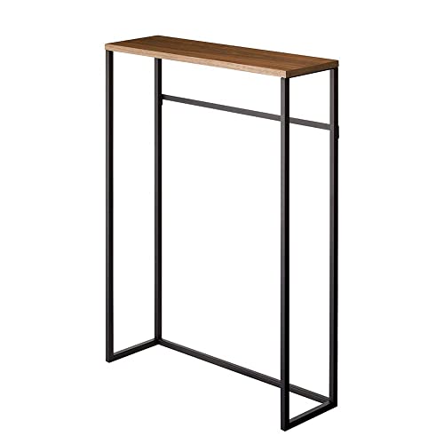 YAMAZAKI Acento Estrecha Home Modern Consola Entrada o Sala de Estar, Mesa Delgada de Metal y Madera para Pasillo o sofá | Acero, aleado, Negro, Talla única