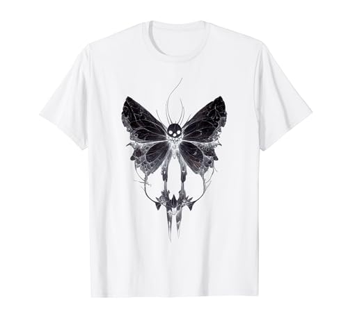 Arte Oscuro Fairycore Mariposa Esqueleto Camiseta